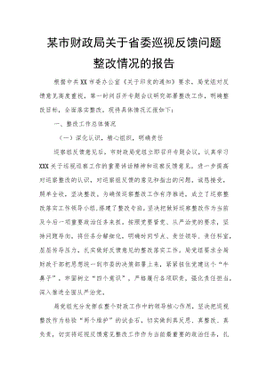 某市财政局关于省委巡视反馈问题整改情况的报告.docx