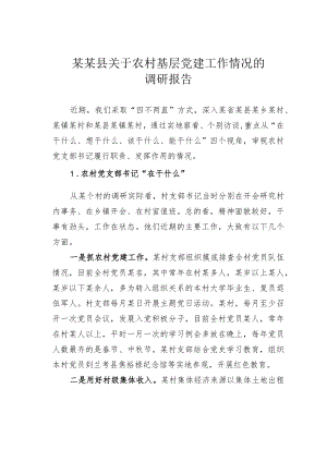 某某县关于农村基层党建工作情况的调研报告.docx