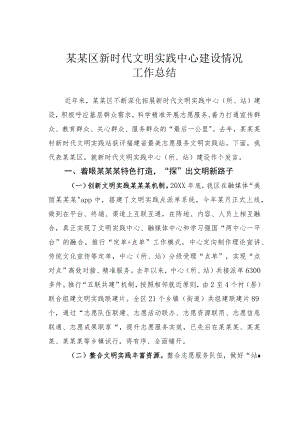 某某区新时代文明实践中心建设情况工作总结.docx