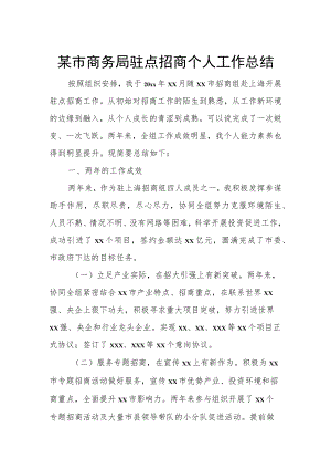 某市商务局驻点招商个人工作总结.docx