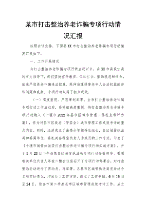 某市打击整治养老诈骗专项行动情况汇报.docx