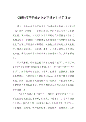 (最新版)推进领导干部能上能下规定》心得体会七篇样本.docx