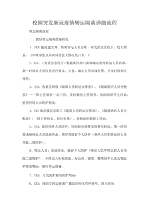 校园突发新冠疫情转运隔离详细流程.docx