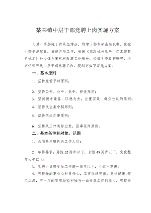 某某镇中层干部竞聘上岗实施方案.docx