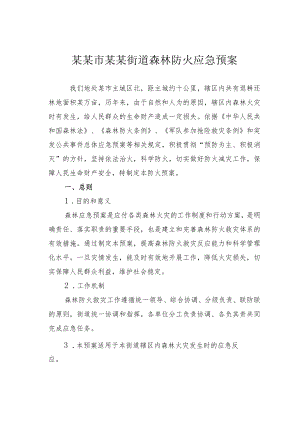 某某市某某街道森林防火应急预案.docx