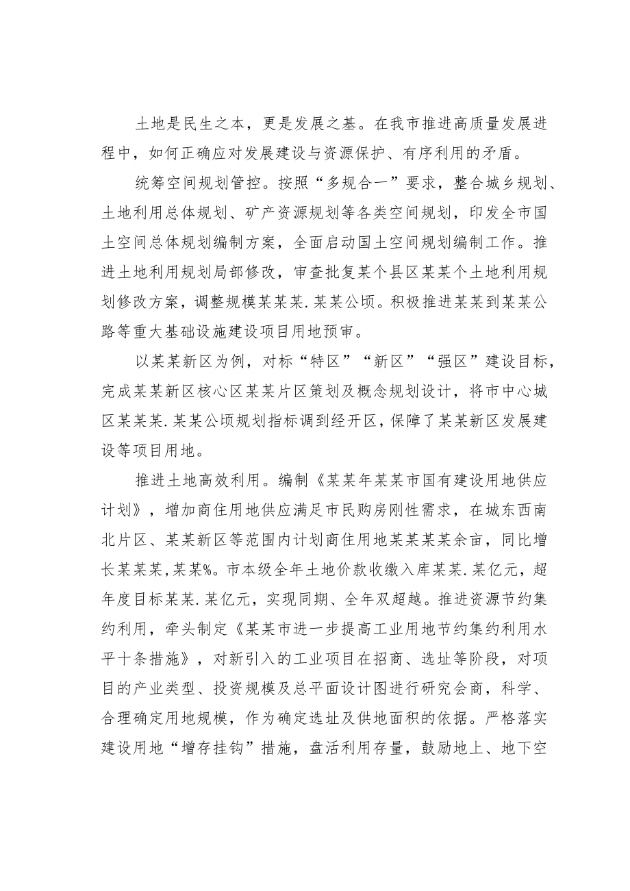 某某市自然资源局成立一周年工作纪实.docx_第2页