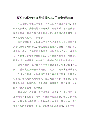 XX办事处综合行政执法队日常管理制度.docx