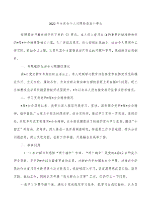 2022年生活会个人对照检查五个带头.docx