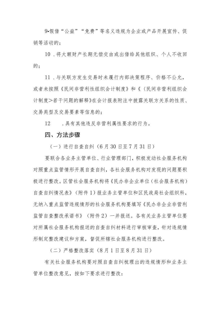 社会服务机构非营利监管专项行动实施方案.docx_第3页
