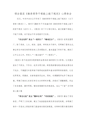 领会落实《推进领导干部能上能下规定》心得体会.docx