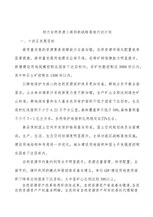 助力自然资源三高四新战略落地行动计划.docx