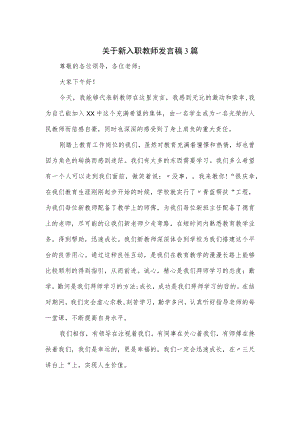 关于新入职教师发言稿3篇.docx