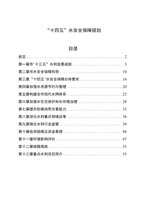 十四五”水安全保障规划.docx