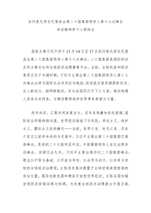 在印度尼西亚巴厘岛出席二十国集团领导人第十七次峰会讲话精神学习心得体会3篇.docx