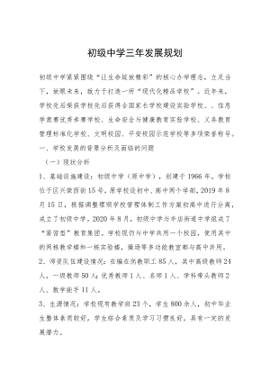 初级中学三年发展规划.docx