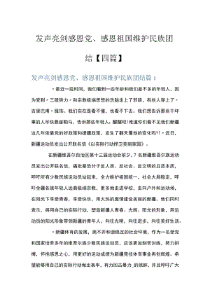发声亮剑感恩党、感恩祖国维护民族团结【四篇】.docx