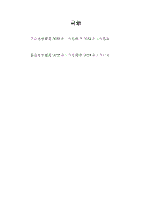 区县应急管理局2022年工作总结2023年工作思路计划2篇.docx