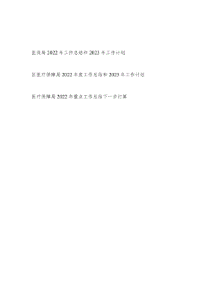 区市医疗保障局2022年度工作总结2023年工作计划打算3篇.docx