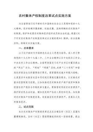 农村集体产权制度改革试点实施方案.docx