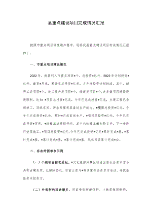 县重点建设项目完成情况汇报.docx
