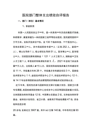 医院部门整体支出绩效自评报告.docx