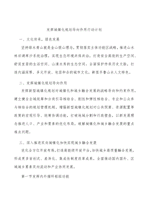 发挥城镇化规划导向作用行动计划.docx