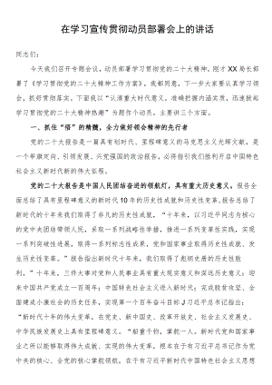 在学习宣传贯彻动员部署会上的讲话.docx