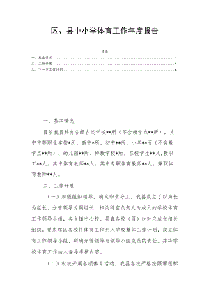 区、县中小学体育工作年度报告.docx