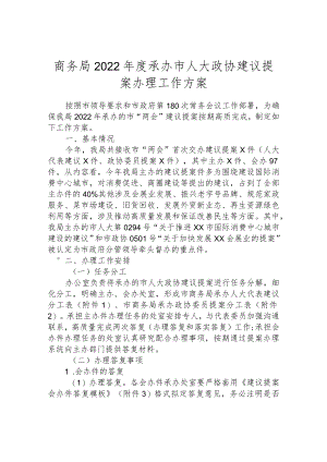 商务局2022年度承办市人大政协建议提案办理工作方案.docx