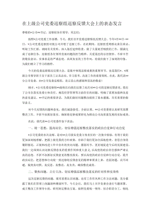 在上级公司党委巡察组巡察反馈大会上的表态发言.docx