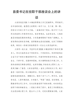 县委书记在挂职干部座谈会上的讲话.docx