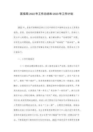 医保局2022年工作总结和2023年工作计划.docx