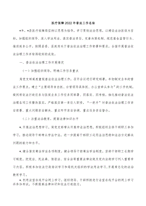 医疗保障2022年普法工作总结.docx