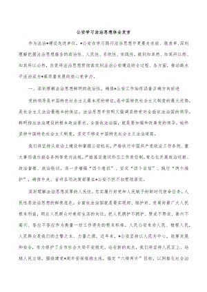 公安学习法治思想体会发言.docx