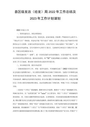 发展和改革局2022年工作总结和2023年工作计划范文.docx