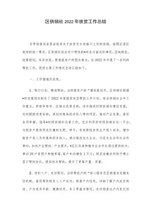 区供销社2022年扶贫工作总结.docx
