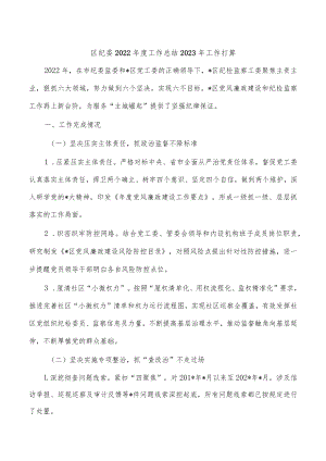 区纪委2022年度工作总结2023年工作打算.docx