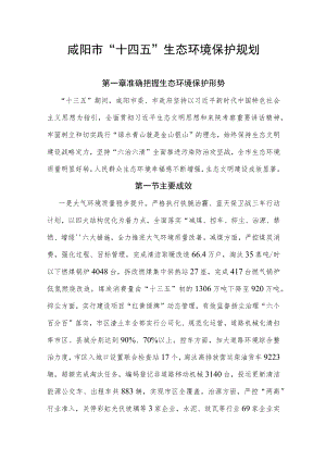 咸阳市“十四五”生态环境保护规划.docx
