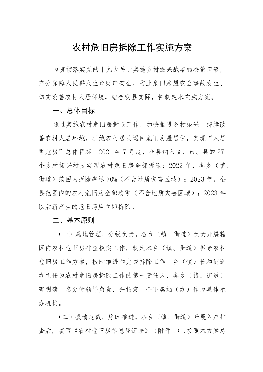 农村危旧房拆除工作实施方案.docx_第1页