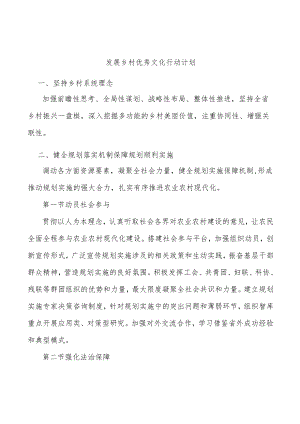 发展乡村优秀文化行动计划.docx