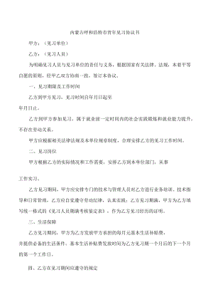 内蒙古呼和浩特市青年见习协议书.docx