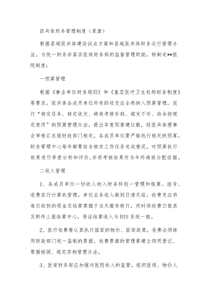 医共体财务管理制度及章程汇编.docx