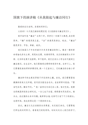 国旗下的演讲稿《从我做起 与廉洁同行》.docx