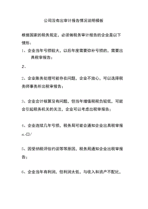 公司没有出审计报告情况说明模板.docx