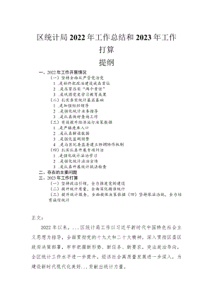 区统计局2022年工作总结和2023年工作打算.docx