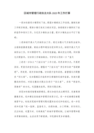 区城市管理行政执法大队2023年工作打算.docx