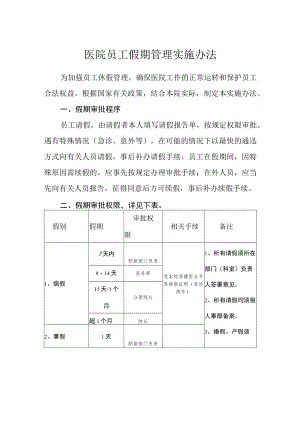 医院员工假期管理实施办法.docx