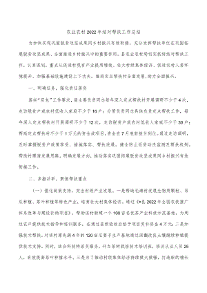 农业农村2022年结对帮扶工作总结.docx