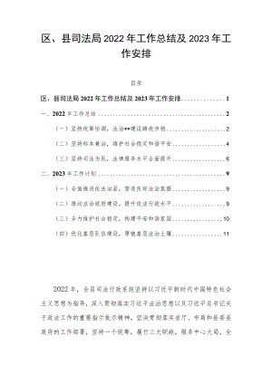 区、县司法局2022年工作总结及2023年工作安排.docx