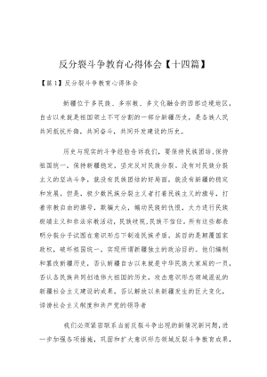反分裂斗争教育心得体会【十四篇】.docx